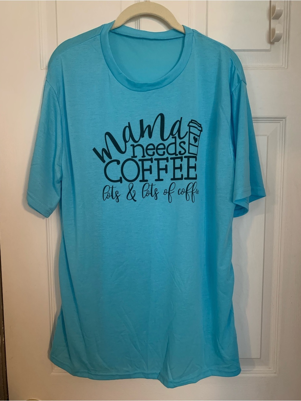 Mama Needs Coffee Graphic Tee - Turquoise